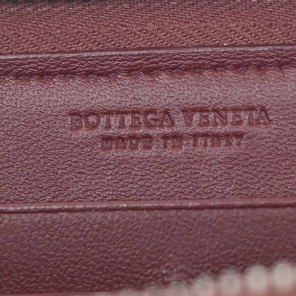 BOTTEGA VENETA Intrecciato Long Zip Around Wallet Purse Leather Red 65KB080 - Picture 13 of 15